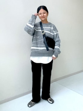 「アイテム（チュニック）」を使った、かな153さん（レディース・153cm）の秋コーディネート