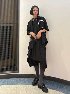 「HARE（ハレ）のラップスカートベルト(HARE)（スカート、ブラック系）」を使った、seigiさん（メンズ）の春コーディネート