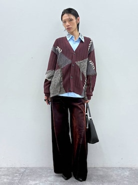 「HARE（ハレ）の3ディメンションフロッキーデニムパンツ(HARE)（デニムパンツ、レッド系）」を使った、seigiさん（メンズ）の秋コーディネート
