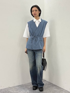 「HARE（ハレ）のアイテム（ベスト）」を使った、seigiさん（メンズ・178cm）の春コーディネート