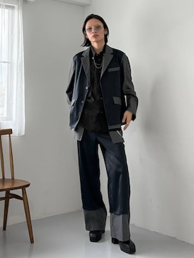 「HARE（ハレ）の【SET UP対応】EXPOSEトラウザー(HARE)（スラックス、グレー系）」を使った、seigiさん（メンズ）の夏コーディネート