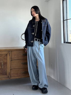 「HARE（ハレ）のビンテージライクフェイクレザーベルト(HARE)（ベルト）」を使った、seigiさん（メンズ・178cm・20代）の夏コーディネート