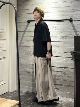 「HARE（ハレ）のアイテム（スラックス）」を使った、ayukifukuさん（メンズ・172cm）の夏コーディネート