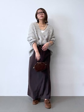 「アイテム（バングル/リストバンド）」を使った、byumemotoさん（レディース・160cm）の秋コーディネート