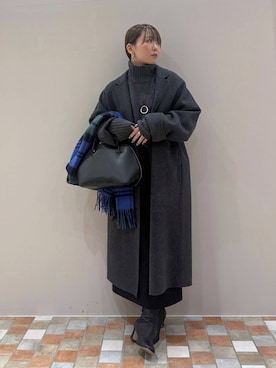 「アイテム（チェスターコート）」を使った、byumemotoさん（レディース・160cm）の秋コーディネート