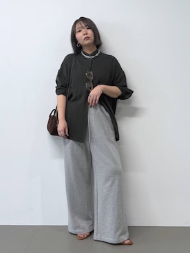 「アイテム（スウェットパンツ）」を使った、byumemotoさん（レディース・160cm）の夏コーディネート
