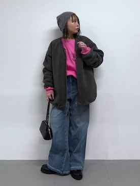 「アイテム（ニットキャップ/ビーニー）」を使った、byumemotoさん（レディース・160cm・30代）の秋コーディネート