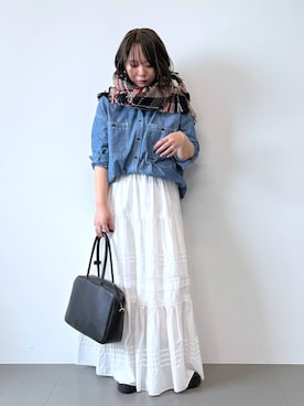 「デニムシャツ」｜byumemotoさん（レディース・160cm）の秋コーディネート