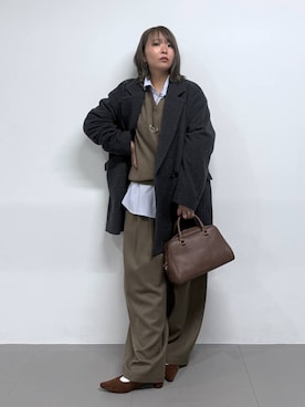 「アイテム（ピーコート）」を使った、byumemotoさん（レディース・160cm・30代）の秋コーディネート