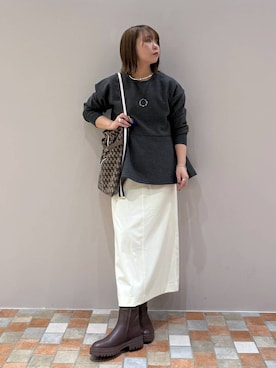 「アイテム（チョーカー）」を使った、byumemotoさん（レディース・160cm）の冬コーディネート