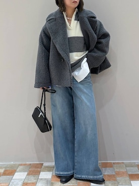 「アイテム（ピーコート）」を使った、byumemotoさん（レディース・160cm）の秋コーディネート