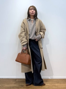 「アイテム（チェスターコート）」を使った、byumemotoさん（レディース・160cm・20代）の秋コーディネート