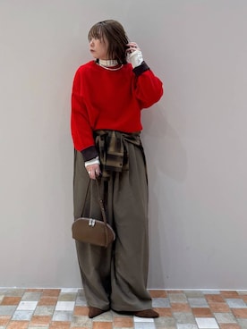 「アイテム（チョーカー）」を使った、byumemotoさん（レディース・160cm）の冬コーディネート