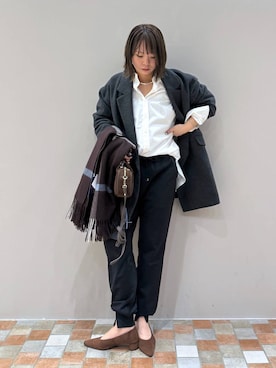 「アイテム（ピーコート）」を使った、byumemotoさん（レディース・160cm）の秋コーディネート