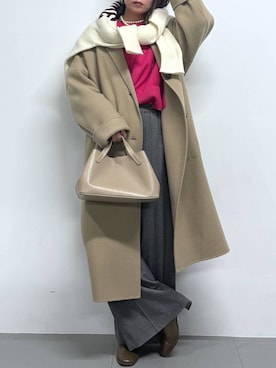「アイテム（チェスターコート）」を使った、byumemotoさん（レディース・160cm・20代）の秋コーディネート