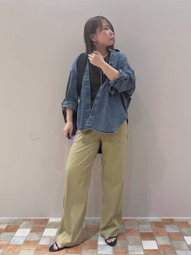 「アイテム（デニムジャケット）」を使った、byumemotoさん（レディース・160cm・20代）の夏コーディネート
