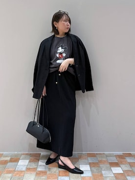 「BARNYARDSTORM（バンヤードストーム）のBARNYARDSTORM / サークルモチーフコードネックレス（ネックレス、その他）」を使った、byumemotoさん（レディース・160cm）の春コーディネート