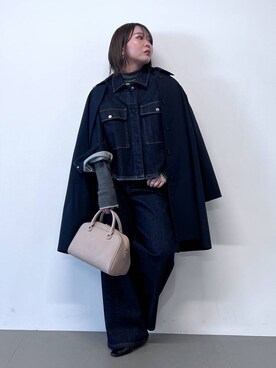 「結婚式2次会」｜「アイテム（デニムジャケット）」を使った、byumemotoさん（レディース・160cm）の冬コーディネート