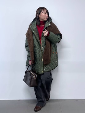 「UNIVERSAL OVERALL（ユニバーサルオーバーオール）のアイテム」を使った、byumemotoさん（レディース・160cm）の秋コーディネート
