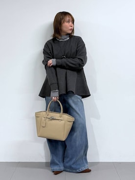 「おでかけ」｜「アイテム（パンプス）」を使った、byumemotoさん（レディース・160cm）の冬コーディネート