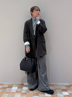 「アイテム（テーラードジャケット）」を使った、byumemotoさん（レディース・160cm）の冬コーディネート