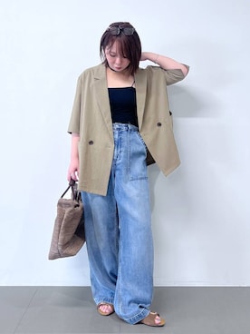 「PLAKTON（プラクトン）のアイテム」を使った、byumemotoさん（レディース・160cm）の夏コーディネート