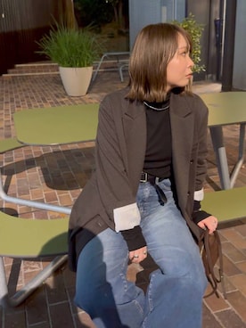 「アイテム（バングル/リストバンド）」を使った、byumemotoさん（レディース・160cm）の秋コーディネート