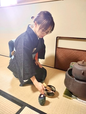 「アイテム（ヘアアクセサリー）」を使った、sakanaeeさん（レディース・155cm）の秋コーディネート