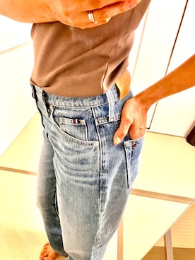 「アイテム（デニムパンツ）」を使った、sakanaeeさん（レディース・155cm・40代）の秋コーディネート