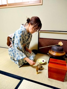 「アイテム（水着/着物・浴衣、グリーン系）」を使った、sakanaeeさん（レディース・155cm）の夏コーディネート