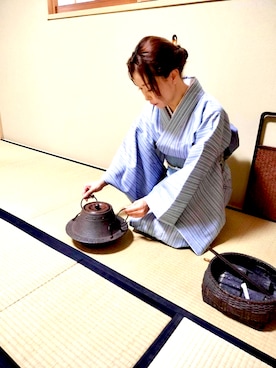 「アイテム（和装小物）」を使った、sakanaeeさん（レディース・155cm）の秋コーディネート