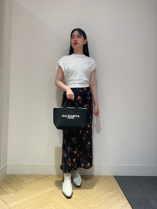 ALLSAINTS ミニ トートバッグ ショルダー ロゴ 国内発送 ALLSAINTS トートバッグ IZZY LOGO PRINT KNITTED MINI TOTE BAG