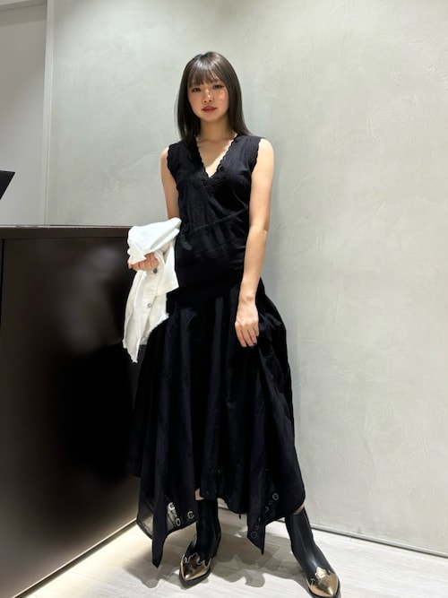 ALLSAINTS ワンピース AVIANA SLEEVELESS BRODERIE MAXI DRESS