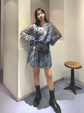 「ALLSAINTS（オールセインツ）のアイテム」を使った、Natsuさん（レディース・159cm）の夏コーディネート