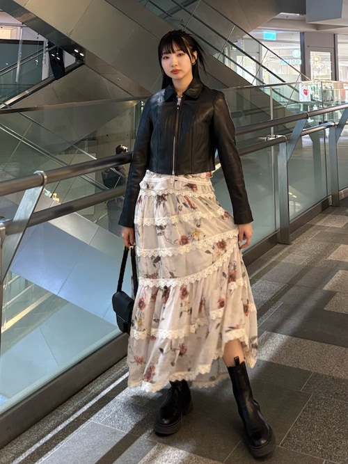 ALLSAINTS（オールセインツ） ワンピース ZORA FLORAL RUFFLE MIDI