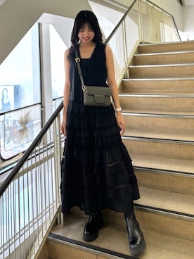 「骨格ウェーブ」｜「アイテム（ベスト）」を使った、Natsuさん（レディース・159cm）の夏コーディネート