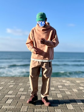 「アイテム（パーカー）」を使った、ホンマヨさん（メンズ・175cm）の冬コーディネート