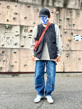 「アイテム（ダウンベスト）」を使った、ホンマヨさん（メンズ・175cm）の秋コーディネート