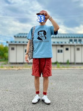 「アイテム（ブレスレット）」を使った、ホンマヨさん（メンズ・175cm）の夏コーディネート