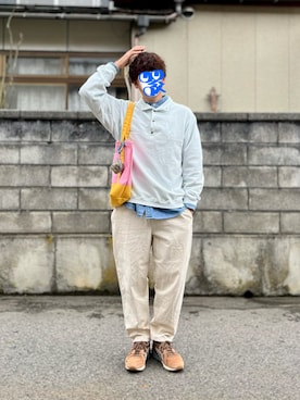 「アイテム（スウェット）」を使った、ホンマヨさん（メンズ・175cm）の春コーディネート