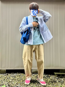 「アイテム（Tシャツ/カットソー）」を使った、ホンマヨさん（メンズ・175cm・40代）の秋コーディネート