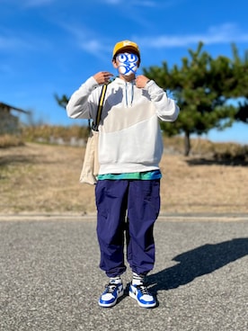 「アイテム（レッグウェア）」を使った、ホンマヨさん（メンズ・175cm）の冬コーディネート