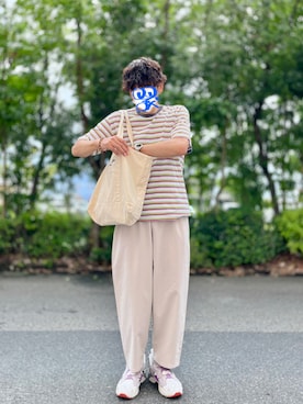 「アイテム（トートバッグ）」を使った、ホンマヨさん（メンズ・175cm）の秋コーディネート