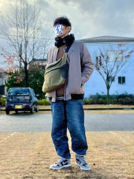 「アイテム（デニムパンツ）」を使った、ホンマヨさん（メンズ・175cm・40代）の冬コーディネート