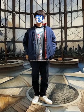 「アイテム（ジャケット/アウター）」を使った、ホンマヨさん（メンズ・175cm）の春コーディネート