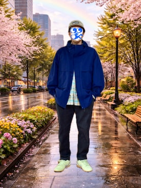 「Supreme （シュプリーム）のアイテム」を使った、ホンマヨさん（メンズ・175cm）の春コーディネート