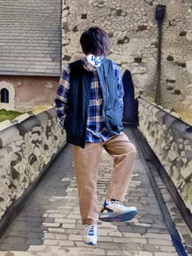 「Snow Peak（スノーピーク）のアイテム」を使った、ホンマヨさん（メンズ・175cm）の秋コーディネート