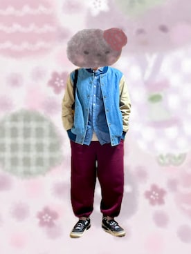 「GLOBAL WORK（グローバルワーク）のアイテム」を使った、ホンマヨさん（メンズ・175cm）の春コーディネート