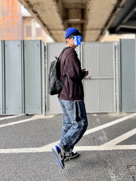 「アイテム（ピンク系）」を使った、ホンマヨさん（メンズ・175cm）の秋コーディネート
