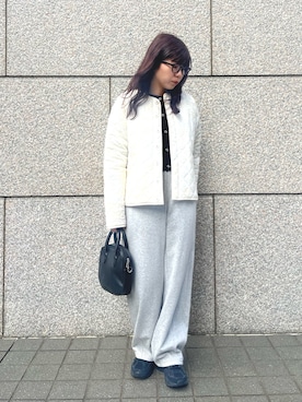 「アイテム（ムートンコート）」を使った、ユウさん（レディース・157cm）の冬コーディネート